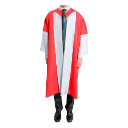 設計紅色拼白色畢業袍    禮服袍  訂製黑色絨毛金繩畢業帽     教育博士(EdD)  香港大學HKU     畢業袍生產商    DA521 設計紅色拼白色畢業袍    禮服袍  訂製黑色絨毛金繩畢業帽     教育博士(EdD)  香港大學HKU     畢業袍生產商    DA521